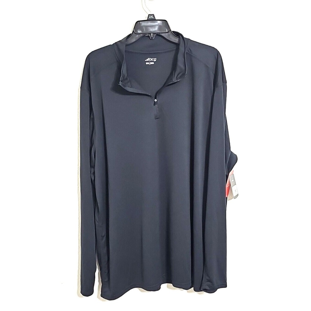 bcg mens turbo ls 1/4 zip caviar sgbcmp4020 size 2xl